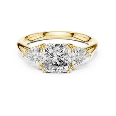 Cushion & Trillion Double-Prong Engagement Ring