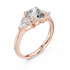 Cushion & Trillion Double-Prong Engagement Ring
