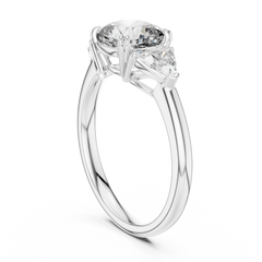 Cushion & Trillion Double-Prong Engagement Ring