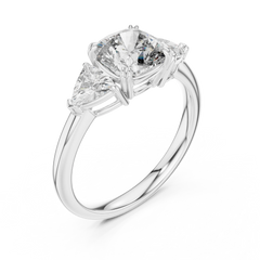 Cushion & Trillion Double-Prong Engagement Ring