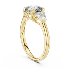 Cushion & Trillion Double-Prong Engagement Ring