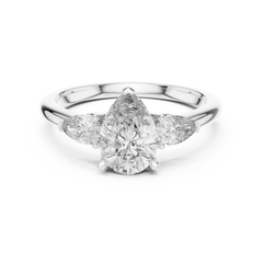 Pear Three-Stone Engagement Ring