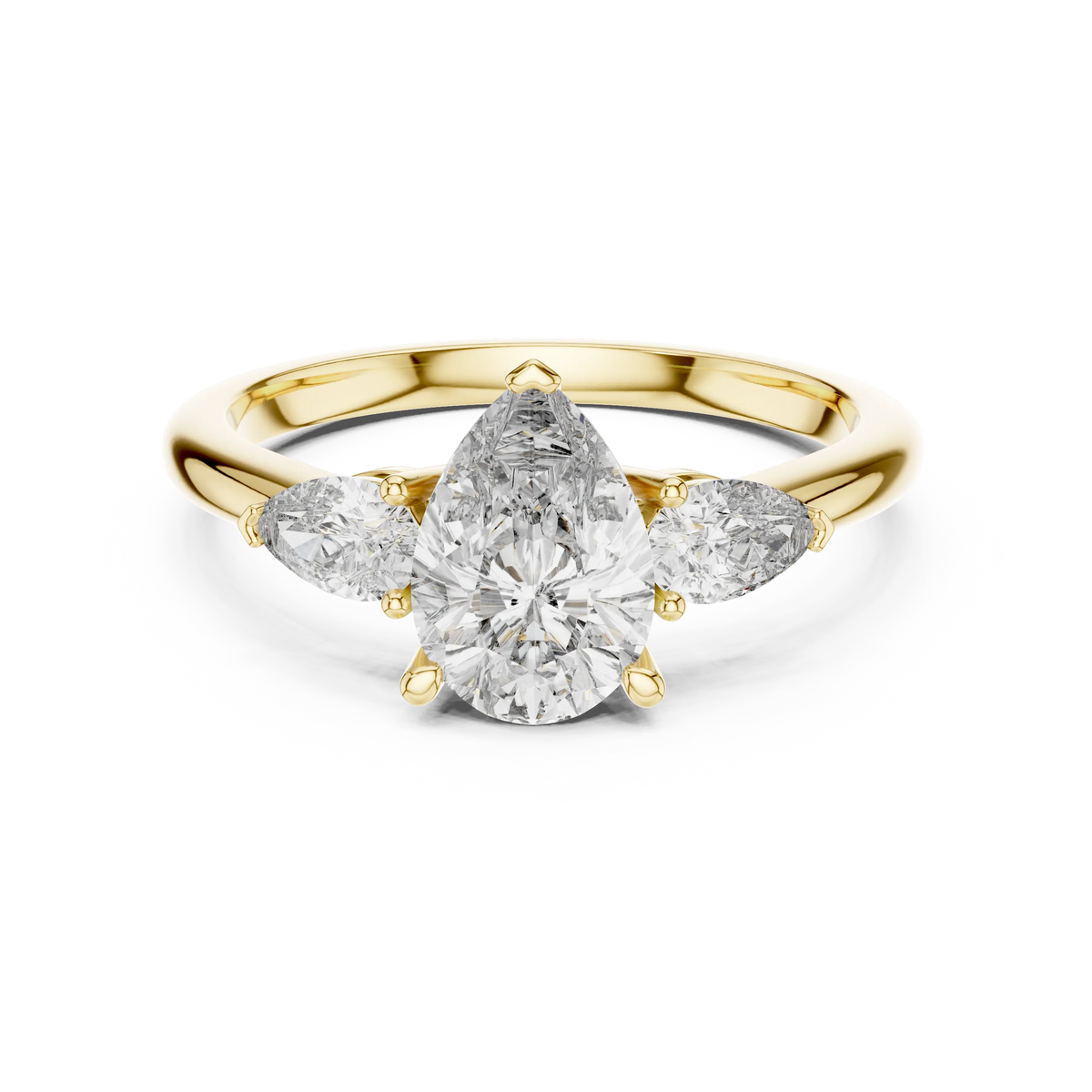 Pear Three-Stone Engagement Ring