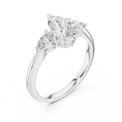 Pear Three-Stone Engagement Ring