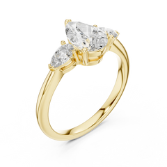 Pear Three-Stone Engagement Ring