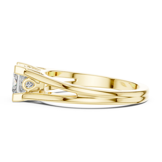 Princess Cut Split-Shank Solitaire Ring