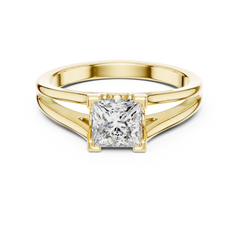 Princess Cut Split-Shank Solitaire Ring