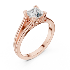 Princess Cut Split-Shank Solitaire Ring
