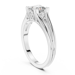 Princess Cut Split-Shank Solitaire Ring