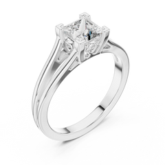 Princess Cut Split-Shank Solitaire Ring