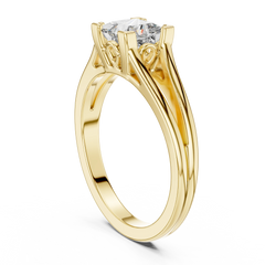 Princess Cut Split-Shank Solitaire Ring