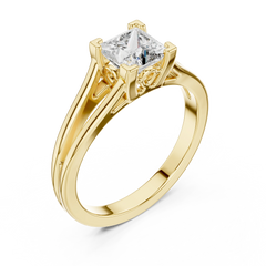 Princess Cut Split-Shank Solitaire Ring