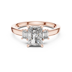 Emerald Cut Three-Stone Engagement Ring