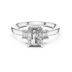 Emerald Cut Three-Stone Engagement Ring
