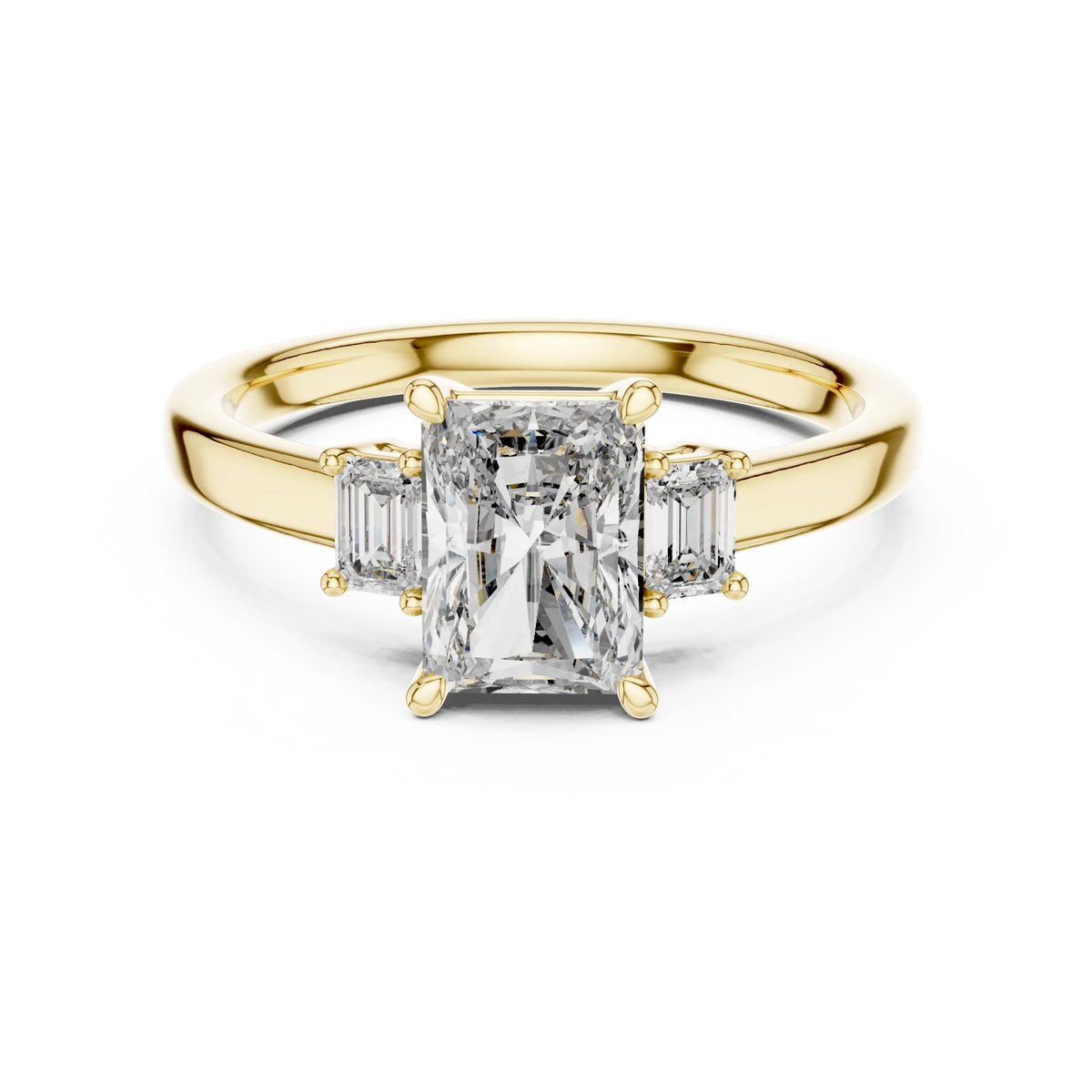 Emerald Cut Three-Stone Engagement Ring