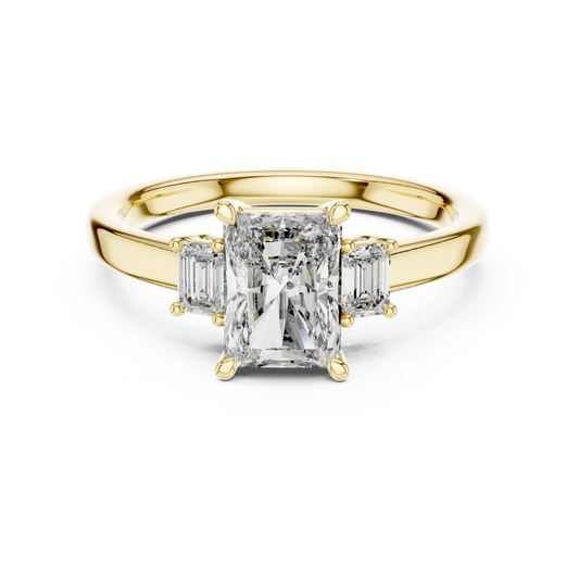 Emerald Cut Three-Stone Engagement Ring