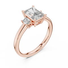 Emerald Cut Three-Stone Engagement Ring