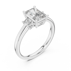 Emerald Cut Three-Stone Engagement Ring
