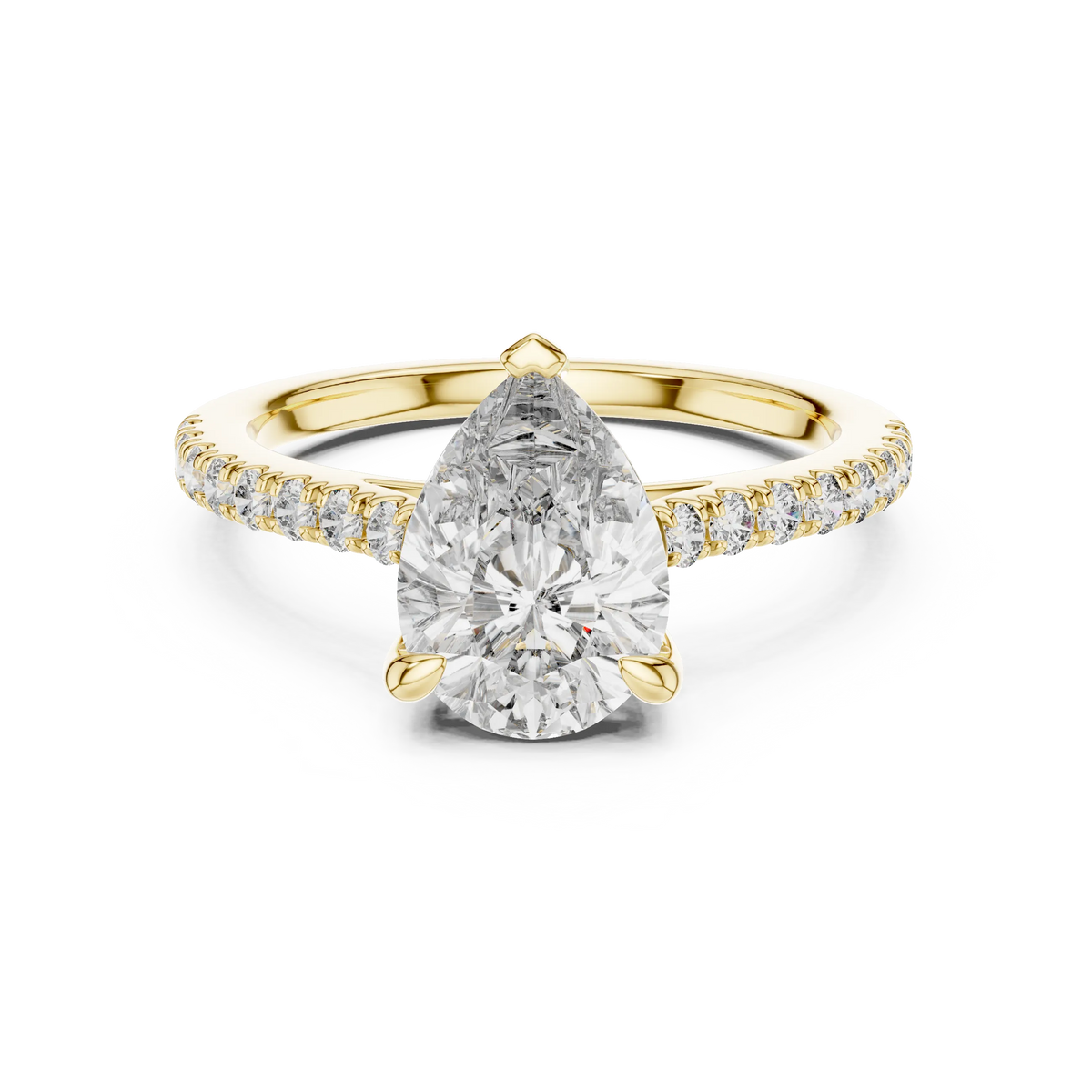 Pear Cut Pave Engagement Ring