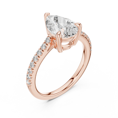 Pear Cut Pave Engagement Ring