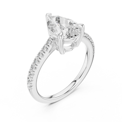 Pear Cut Pave Engagement Ring