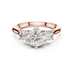 Classic Round Three-Stone Engagement Ring