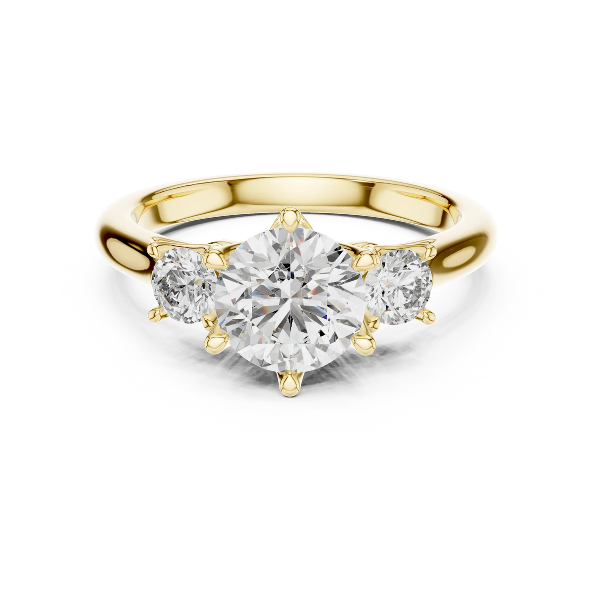 Classic Round Three-Stone Engagement Ring