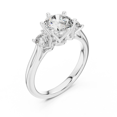 Classic Round Three-Stone Engagement Ring