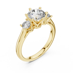 Classic Round Three-Stone Engagement Ring