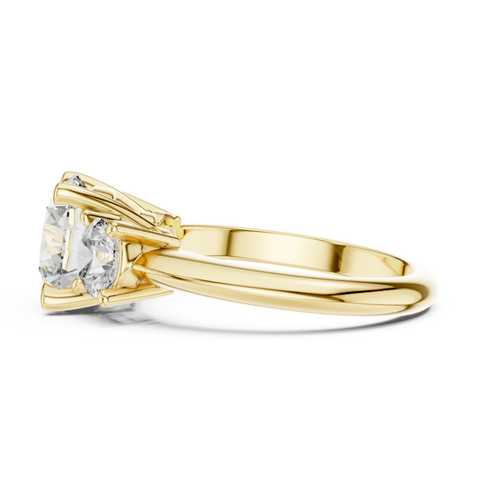 Brilliant Round Trilogy Engagement Ring
