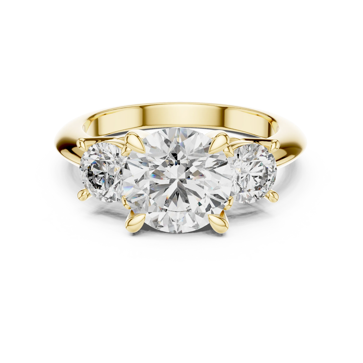Brilliant Round Trilogy Engagement Ring