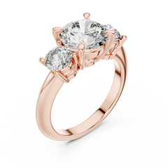 Brilliant Round Trilogy Engagement Ring