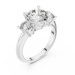 Brilliant Round Trilogy Engagement Ring