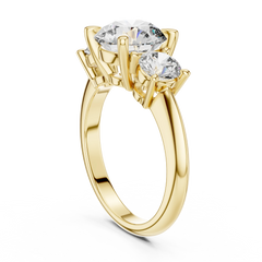 Brilliant Round Trilogy Engagement Ring