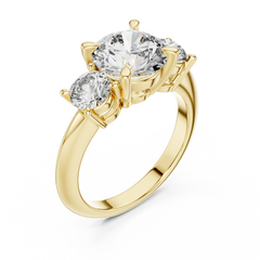 Brilliant Round Trilogy Engagement Ring