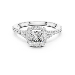 Cushion Halo Split-Shank Engagement Ring