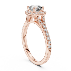 Cushion Halo Split-Shank Engagement Ring