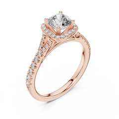 Cushion Halo Split-Shank Engagement Ring