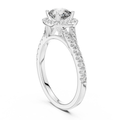 Cushion Halo Split-Shank Engagement Ring