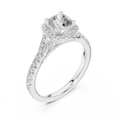 Cushion Halo Split-Shank Engagement Ring