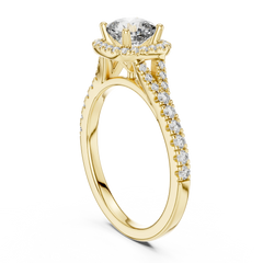 Cushion Halo Split-Shank Engagement Ring