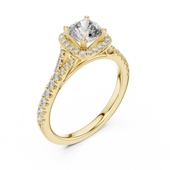 Cushion Halo Split-Shank Engagement Ring