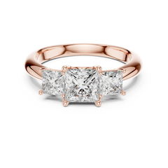 Princess Cut Three-Stone Engagement Ring