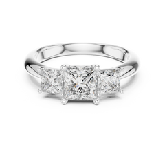 Princess Cut Three-Stone Engagement Ring