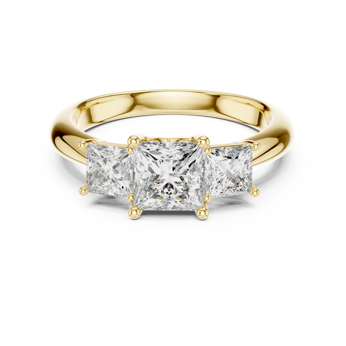 Princess Cut Three-Stone Engagement Ring
