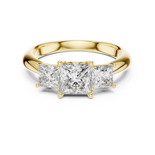 Princess Cut Three-Stone Engagement Ring