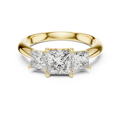 Princess Cut Three-Stone Engagement Ring