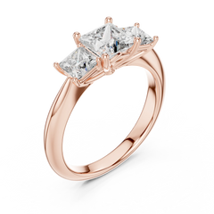 Princess Cut Three-Stone Engagement Ring