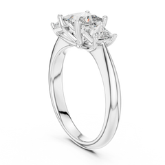 Princess Cut Three-Stone Engagement Ring