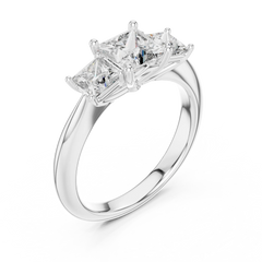 Princess Cut Three-Stone Engagement Ring